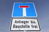 „Anlieger bis zur Baustelle frei“ – Straßenverkehrsschild ARCHIVFOTO: ANDREAS DUNKER