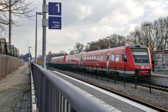 Rollstuhl- und Rollatorfahrer, Leute mit Kinderwagen und gehbehinderte Menschen können die steilen Treppen der Personenunterführung nicht nutzen und müssen somit seit Monaten auf Fahrten mit der Bahn von und nach Wickede (Ruhr) verzichten. FOTO: ANDREAS DUNKER