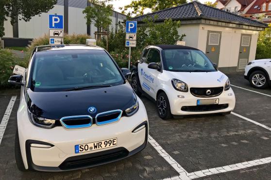 Die "Strom-Tankstelle" der Gemeindewerke hinter dem Rathaus an der Christian-Liebrecht-Straße in Wickede FOTO: ANDREAS DUNKER