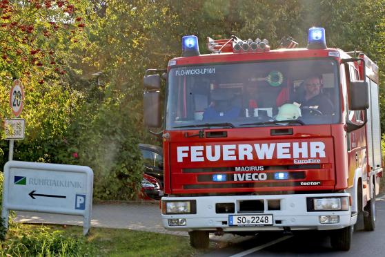 Feuerwehr-Einsatz an der Ruhrtalklinik in Wimbern FOTO: ANDREAS DUNKER