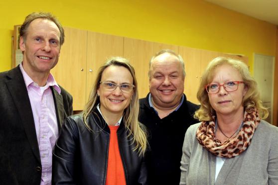 Der Vorstand des Fördervereins der Melanchthon-Grundschule (von links): Erster Vorsitzender Dirk Schröter, Schulleiterin und Beisitzerin Delia Heck, Zweiter Vorsitzender Markus Thurau sowie Kassiererin Annette Meißner FOTO: ANDREAS DUNKER