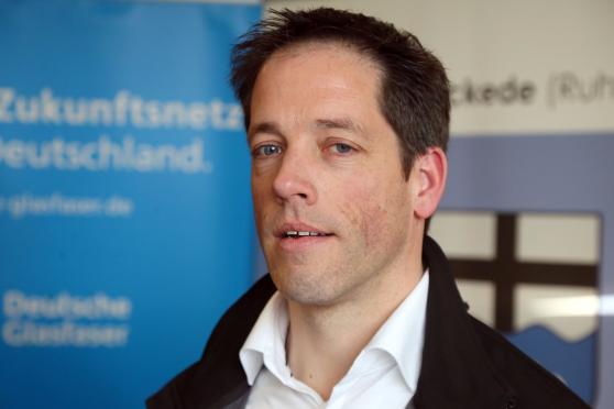 Referent und Projektleiter Stefan Jandt von der Unternehmensgruppe Deutsche Glasfaser FOTO: ANDREAS DUNKER