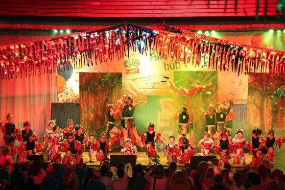 Fliegende Artistin der Tanz-Akrobatik-Gruppe "Chibikkos" des Turnvereins (TV) Wickede (Ruhr) FOTO: ANDREAS DUNKER