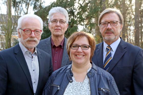 Der Vorstand der Kolpingsfamilie Wickede (Ruhr) (von links): Kassiererv Heinz-Josef Senger, Schriftführer Peter Hesse, Zweite Vorsitzende Nicole Sporenberg und Erster Vorsitzender Bernhard Arndt. – Auf dem Bild fehlen: Präses Vikar Alexander Plümpe sowie Zweiter Kassierer Friedhelm Kobbeloer ARCHIVFOTO: ANDREAS DUNKER