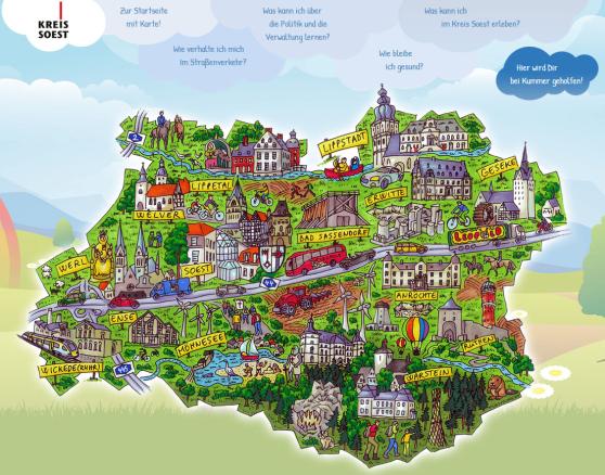 So sieht die Startseite der neuen Kinderwebsite des Kreises aus. FOTO: MATHIAS KELLER / KREIS SOEST 