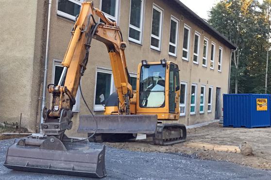 Bau eines neuen Parkplatzes für die Fahrzeuge der Lehrer der Sekundarschule an der Ludgerusstraße FOTO: ANDREAS DUNKER