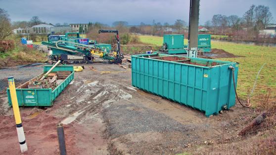 Das neue Bohrgerät mit erhöhter Schubleistung schaffte die Unterquerung der Ruhr zwischen Wimbern und Wickede. FOTO: ANDREAS DUNKER