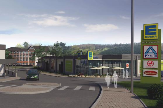 Das neue E-Center in einer fotorealistischen Projektion QUELLE: GEMEINDE