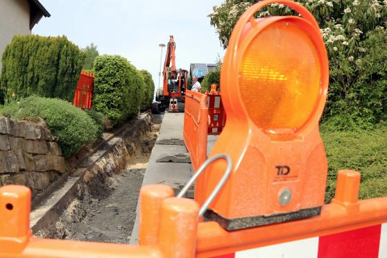 Baustelle in der Straße „Am Spring“ FOTO: ANDREAS DUNKER
