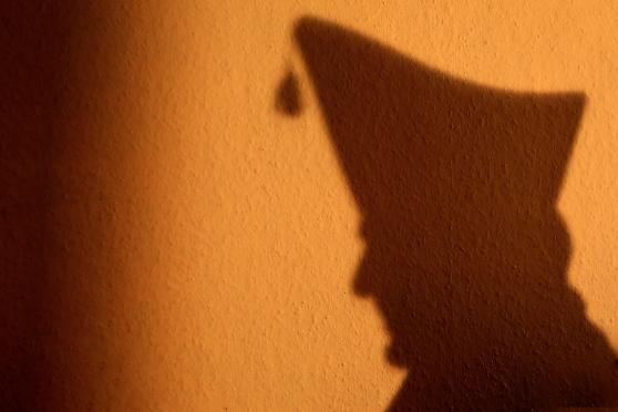 Silhouette des Kopfes von Karnevalist Andreas Siepmann mit Narrenkappe ARCHIVFOTO: ANDREAS DUNKER