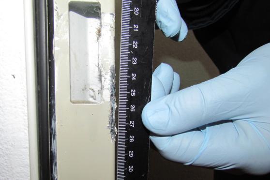 Polizeiliche Spurensicherung nach dem Einbruch im Kindergarten FOTO: POLIZEI