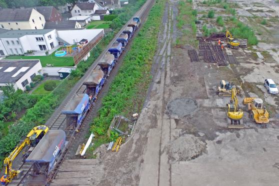 Gleisbauarbeiten in Höhe des alten Mannesmann-Geländes in Wickede LUFTAUFNAHME: ANDREAS DUNKER / WWW.NRW-IMAGE.DE