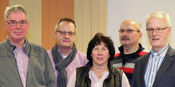 Siedler-Vorstand (von links): Manfred Breitbach, Uwe Sperling, Sabine Kirbitz, Friedhelm Franz und Klaus Schüttler FOTO: ANDREAS DUNKER